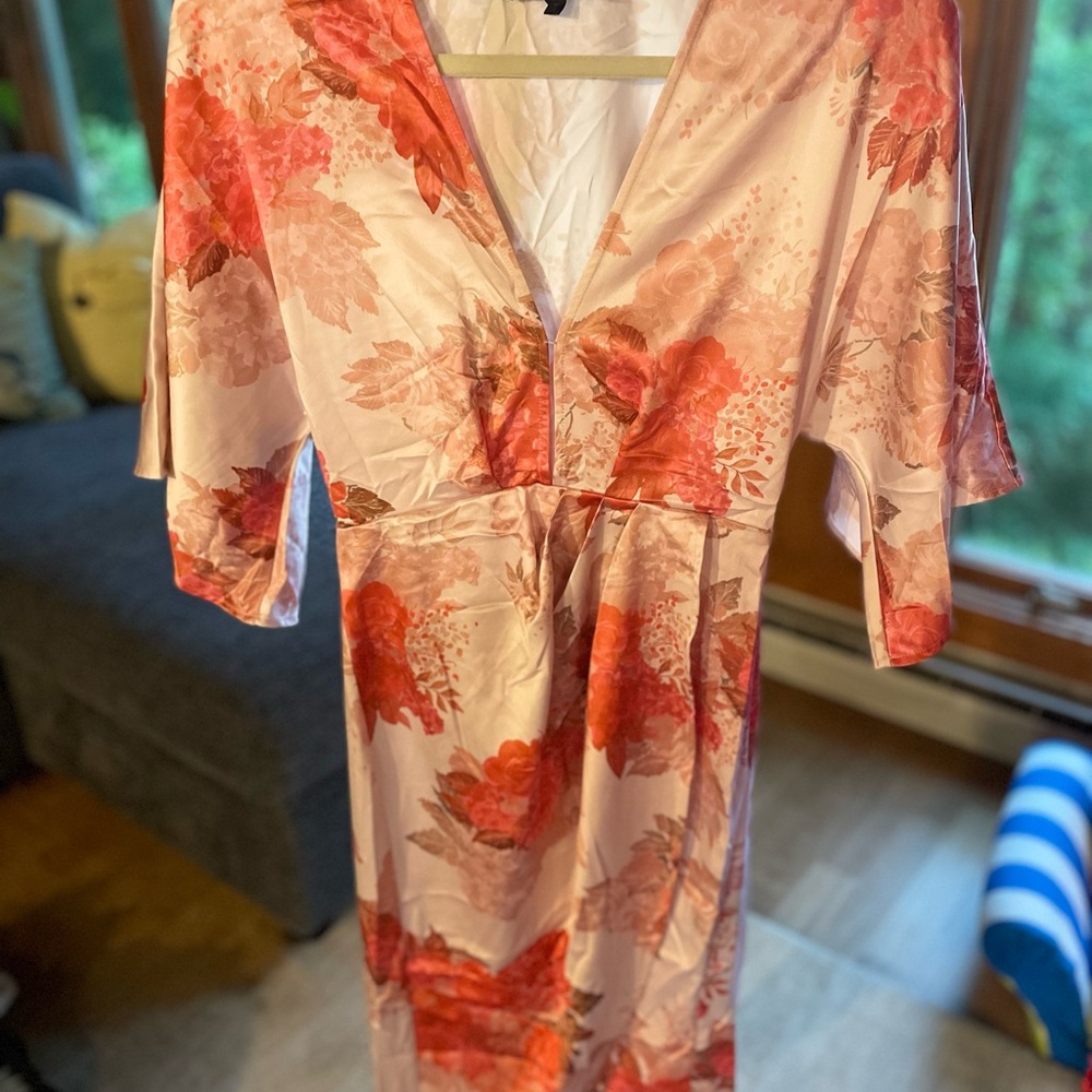 Floral Pink and Red Dress